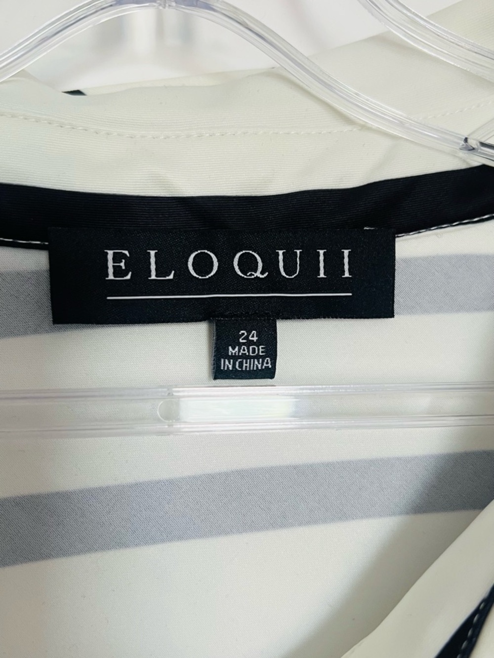 Eloquii Black and White Diagonal-Stripe Maxi Dress - Picture 2 of 3